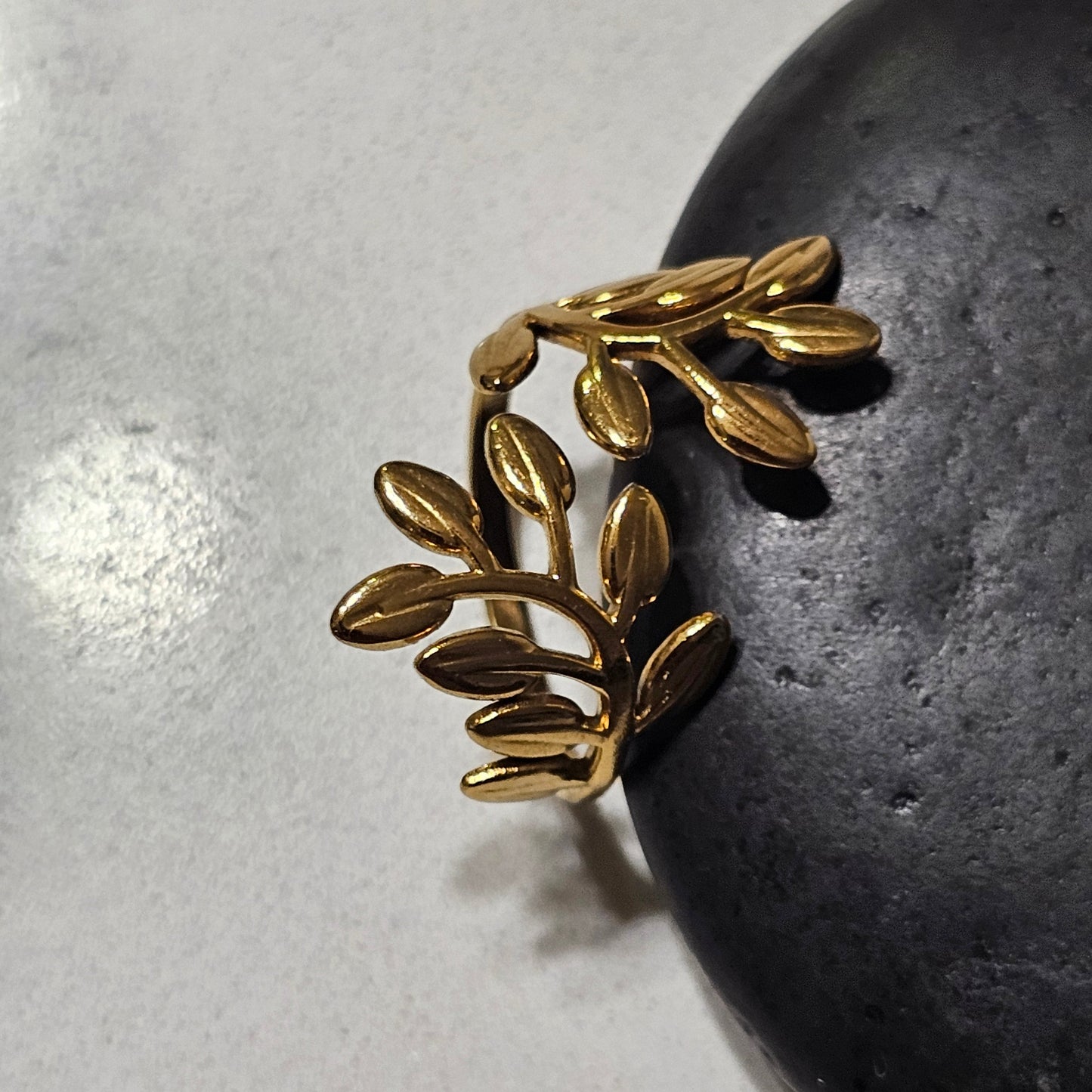 Nature-Inspired Elegant leaf branch Adjustable Ring | Delicate Botanical Statement