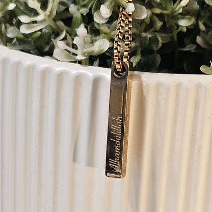 Alhamdulillah Bar Necklace – Elegant Reminder of Gratitude
