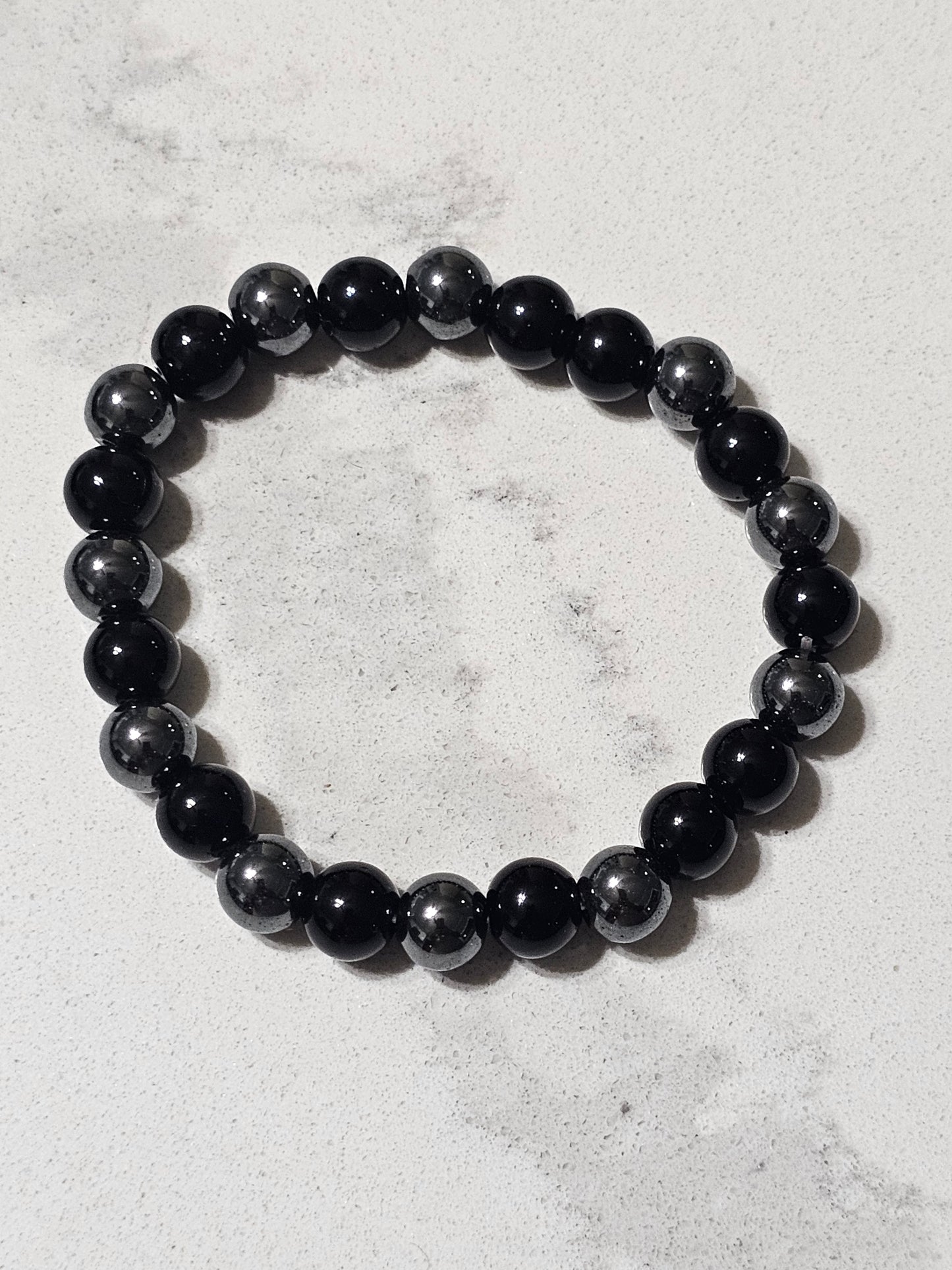 Premium Black Obsidian & Hematite Bracelet – Natural Stone Bracelet