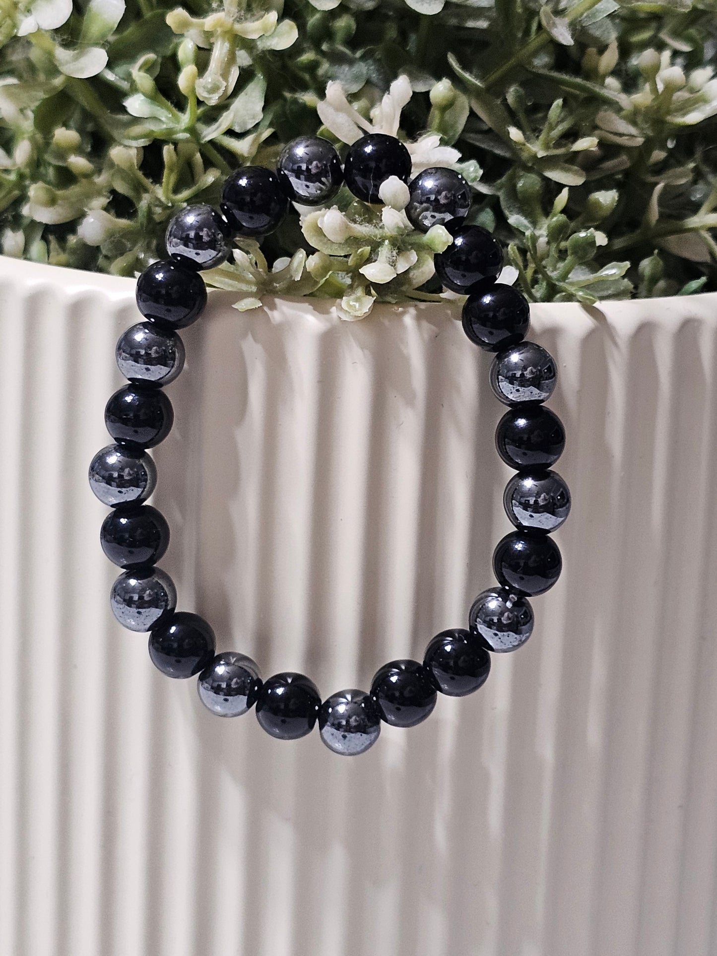 Premium Black Obsidian & Hematite Bracelet – Natural Stone Bracelet