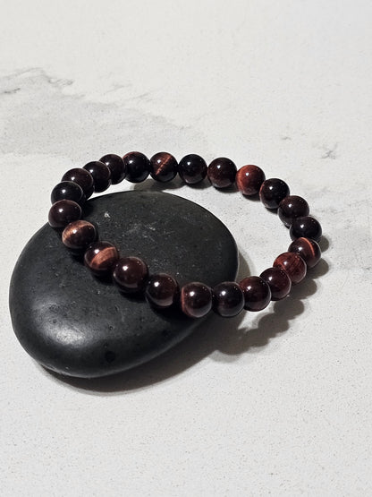 Premium Tiger Eye Stone Bracelet – Red, Blue & Green Natural Beads