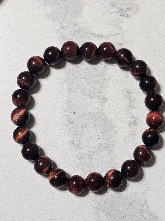 Premium Tiger Eye Stone Bracelet – Red, Blue & Green Natural Beads
