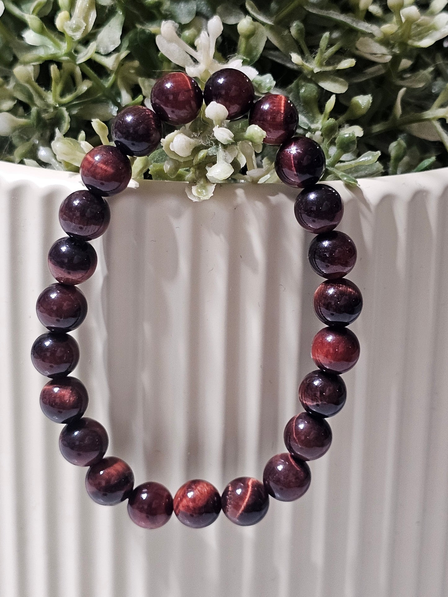Premium Tiger Eye Stone Bracelet – Red, Blue & Green Natural Beads