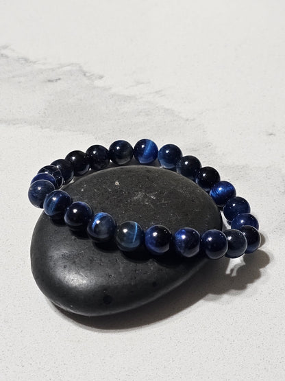 Premium Tiger Eye Stone Bracelet – Red, Blue & Green Natural Beads