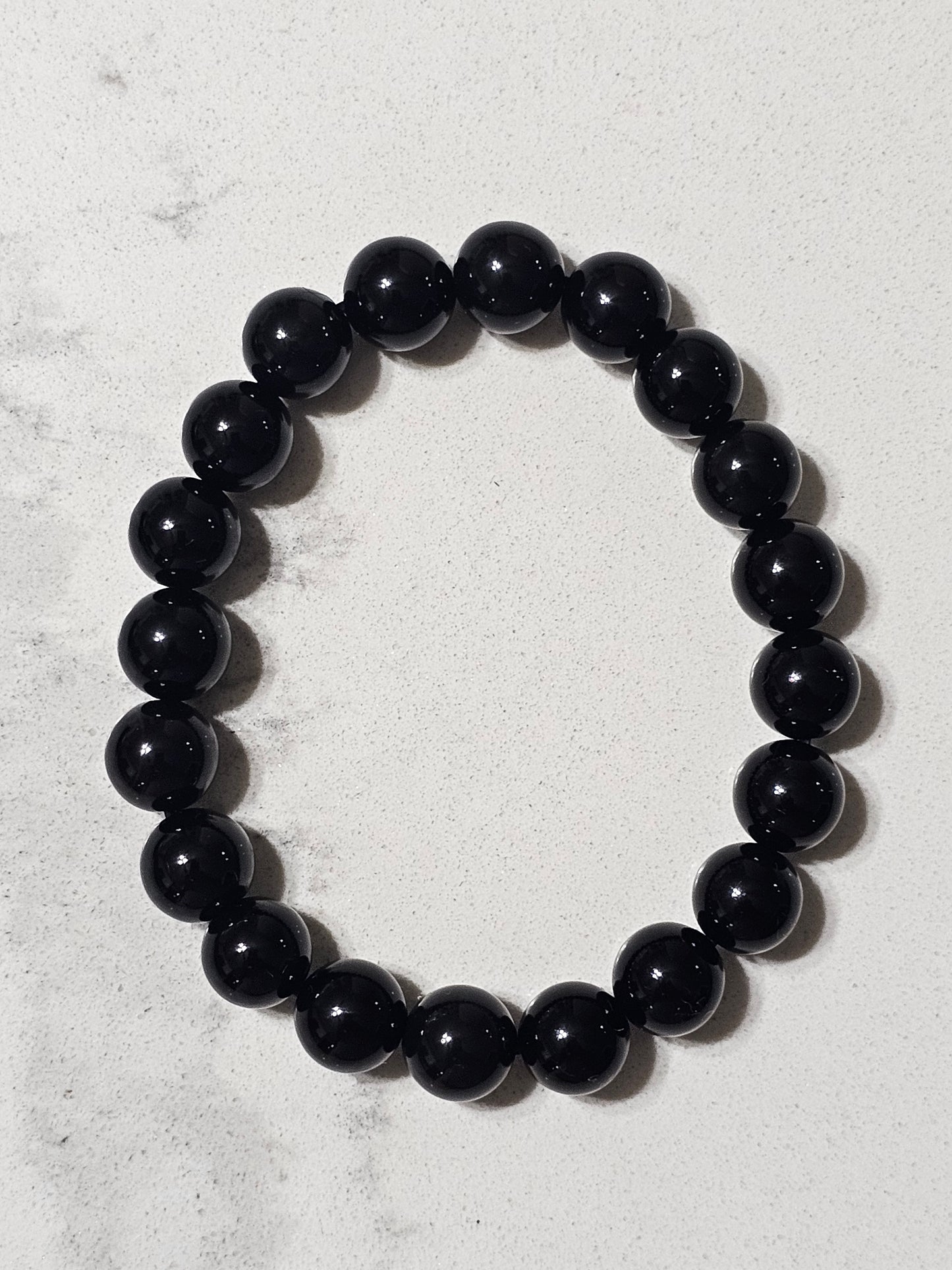 Natural Black Obsidian Bracelet – Protective Stone Bead Bracelet for Strength, Focus & Everyday Style