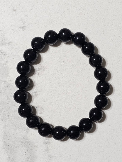 Natural Black Obsidian Bracelet – Protective Stone Bead Bracelet for Strength, Focus & Everyday Style