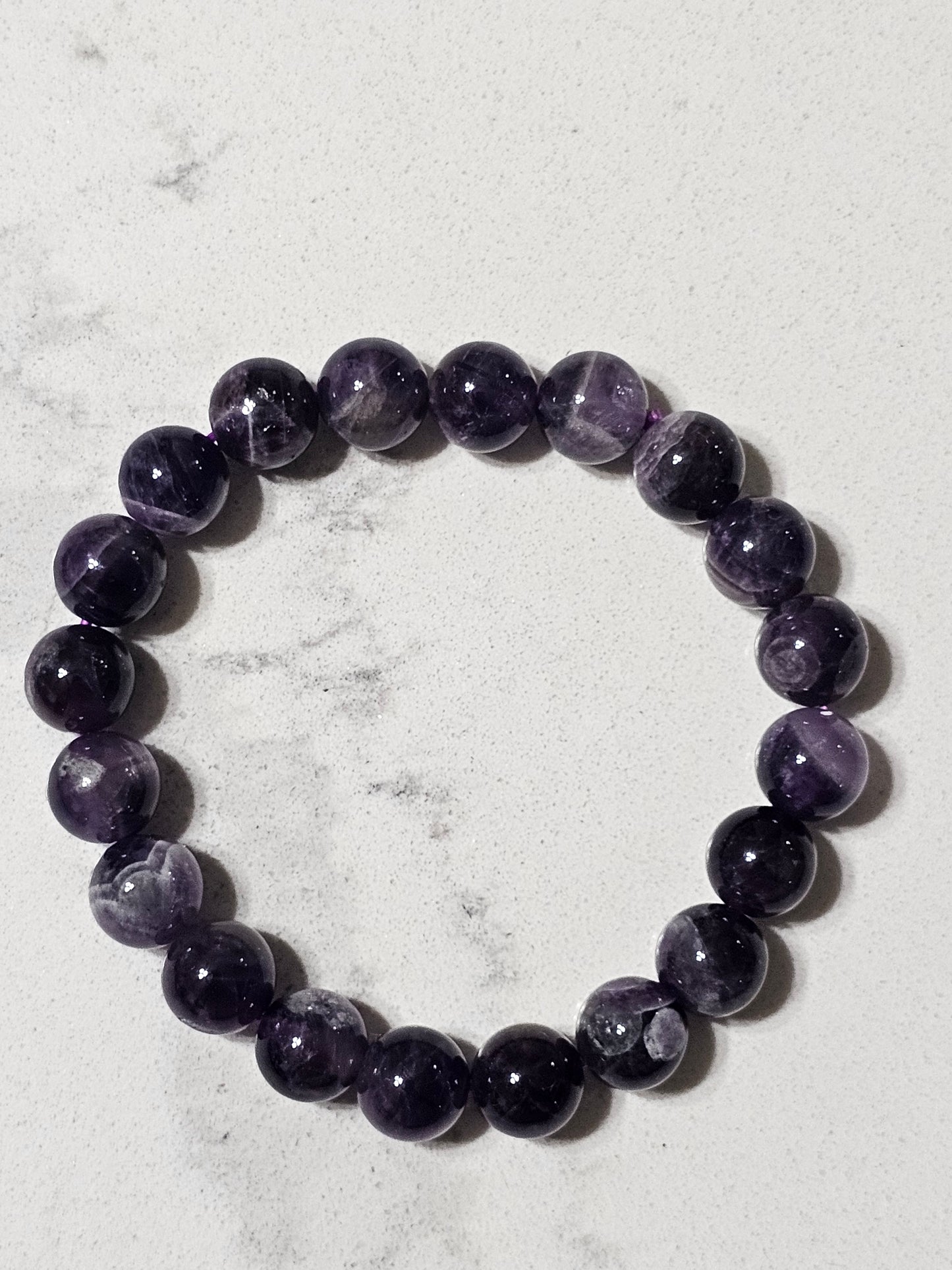 Natural Amethyst Stone Bracelet – Deep Purple Bead Bracelet for Calm, Clarity & Timeless Elegance