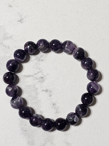 Natural Amethyst Stone Bracelet – Deep Purple Bead Bracelet for Calm, Clarity & Timeless Elegance