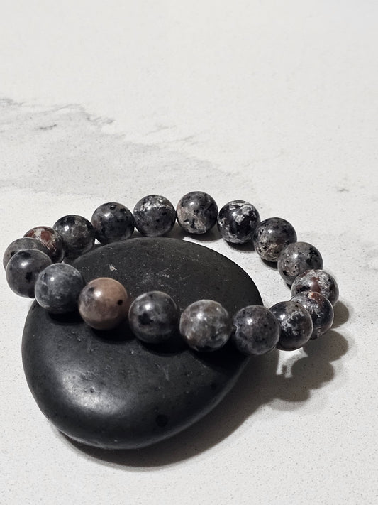 Yooperlite (Flame Stone) Bracelet – Natural Stone Bead Bracelet for Strength, Grounding & Inner Fire