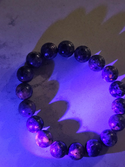 Yooperlite (Flame Stone) Bracelet – Natural Stone Bead Bracelet for Strength, Grounding & Inner Fire