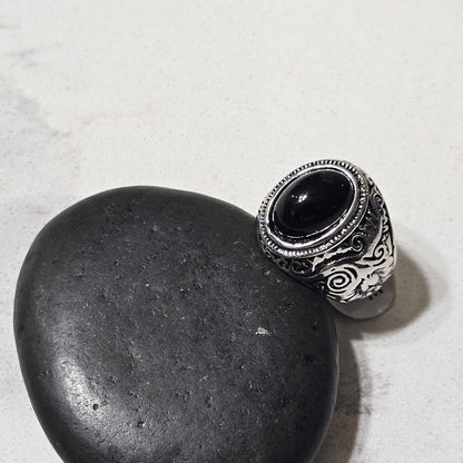Vintage Stone Signet Rings for Men – Turquoise, Onyx & Tiger Eye Stainless Steel Rings | Bold Classic Gemstone Collection