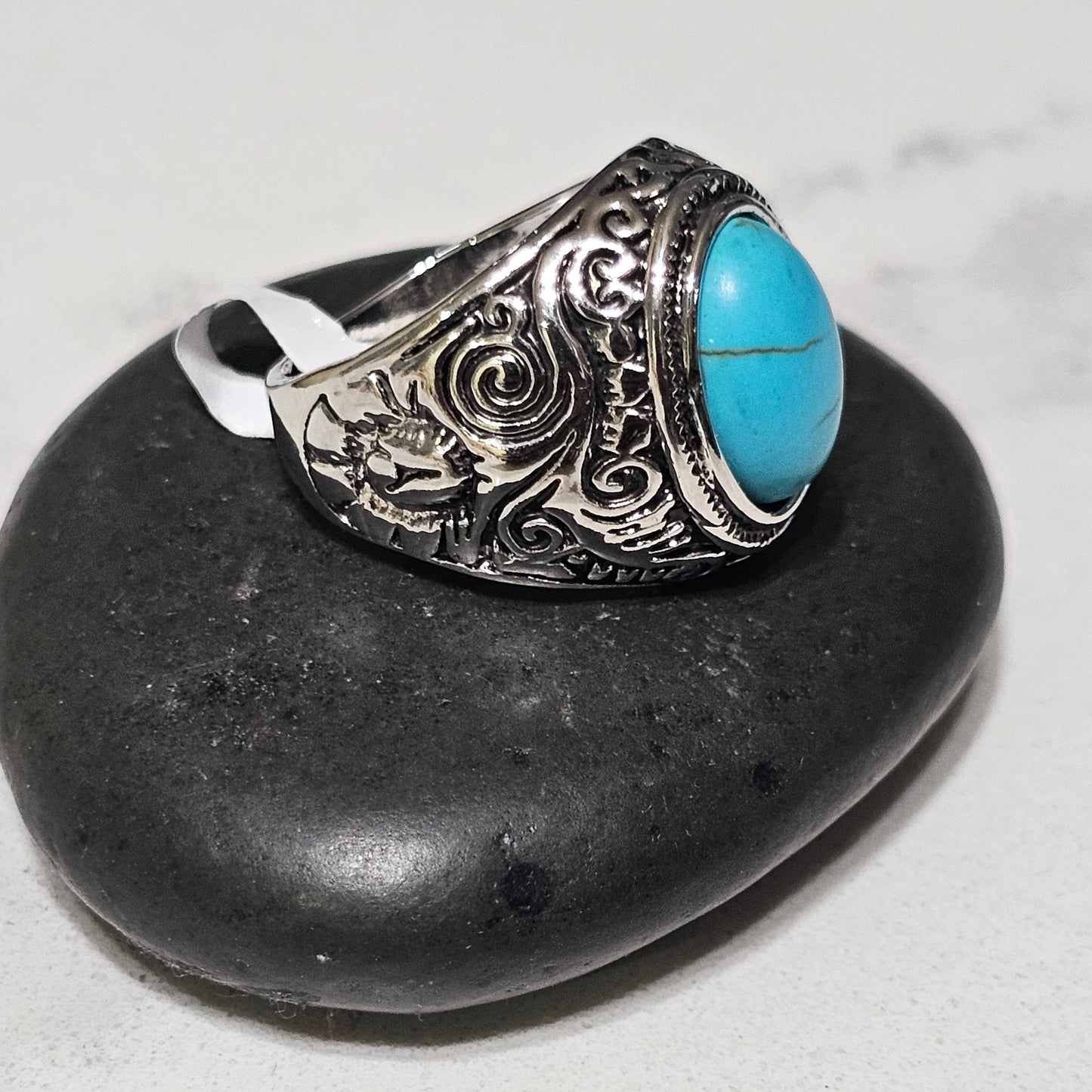 Vintage Stone Signet Rings for Men – Turquoise, Onyx & Tiger Eye Stainless Steel Rings | Bold Classic Gemstone Collection