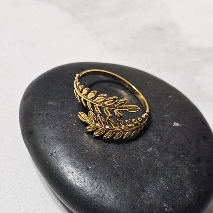 Olive Branch Ring - Minimalist Nature-Inspired Botanical Jewelry
