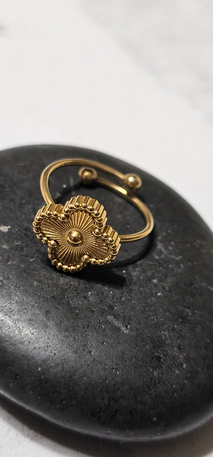 Four Leaf Clover Adjustable Ring