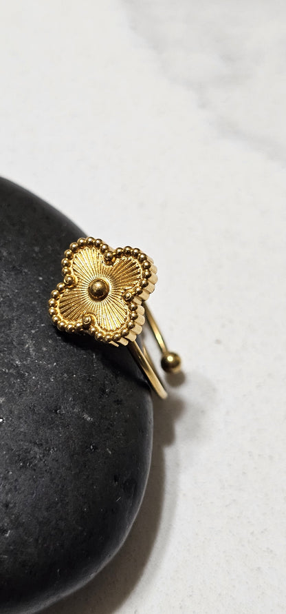 Four Leaf Clover Adjustable Ring